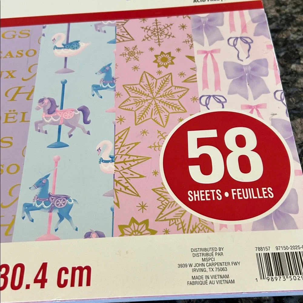 RECOLLECTIONS PAPER PAD FROSTED FAIRYTALE & HOLIDAY TIDINGS 12x 12LOT OF 2 NWT